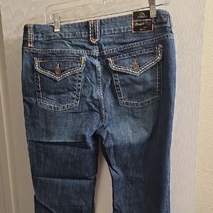 NEW Jordache Dark Blue Straight Crop Jeans With Contrast Stitching Size 12